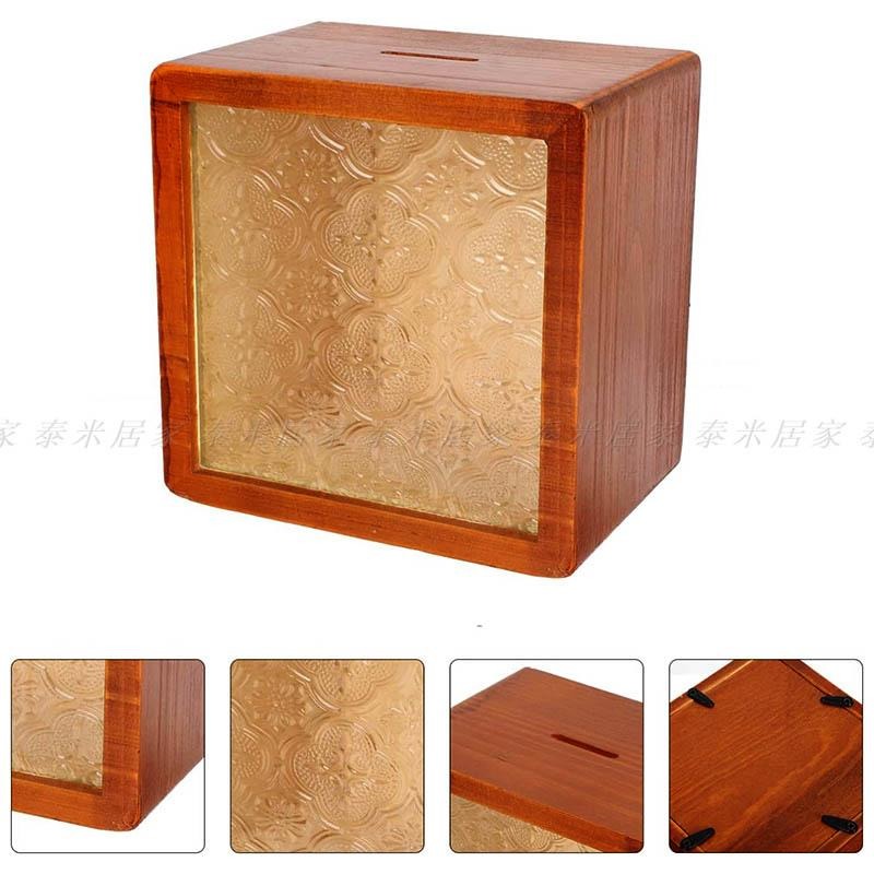 🇹🇼台灣現貨🇹🇼日式實木存錢罐 海棠花 造型 木製 存錢筒 存錢 硬幣 銅板 裝飾 擺飾 造型 玻璃 日系 交換禮物送禮-細節圖9