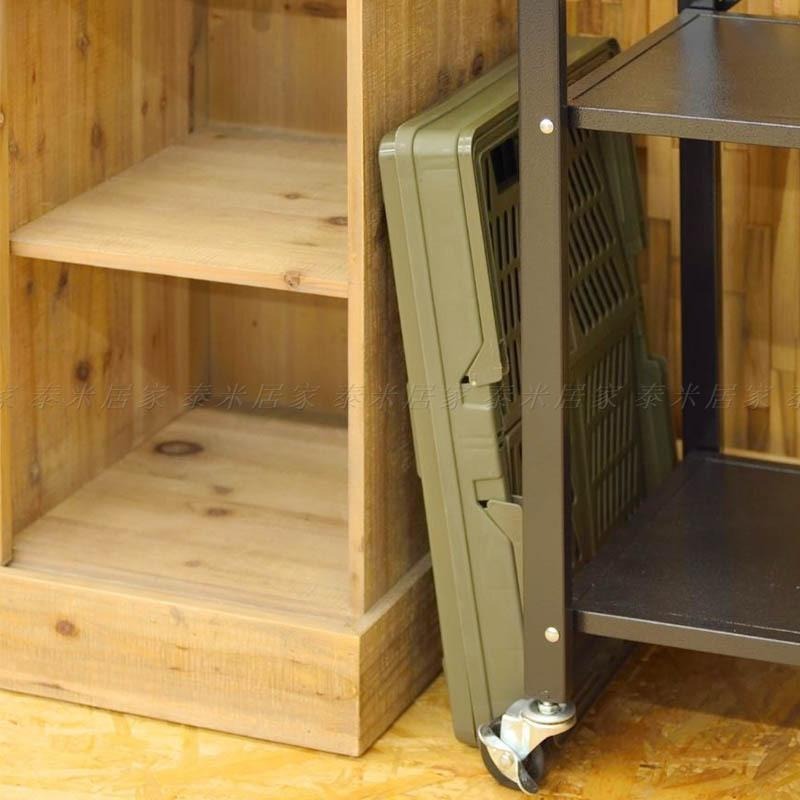 🇹🇼台灣現貨🇹🇼工業風摺疊收納籃 手把設計 軍綠色 露營籃 收納 收納箱 收納盒 塑膠籃 手提 摺疊 工業風 籃子 露營-細節圖3