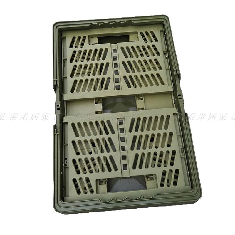 🇹🇼台灣現貨🇹🇼工業風摺疊收納籃 手把設計 軍綠色 露營籃 收納 收納箱 收納盒 塑膠籃 手提 摺疊 工業風 籃子 露營-細節圖7