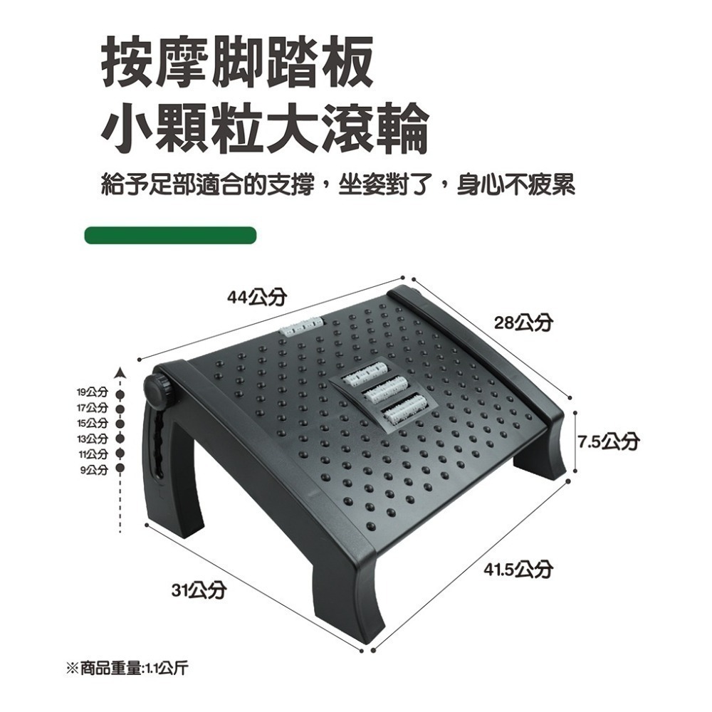 六檔可調節墊腳凳 腳踏凳 墊腳凳辦公室 人體工學腳踏板 腳踏板辦公 腳踩板-細節圖3