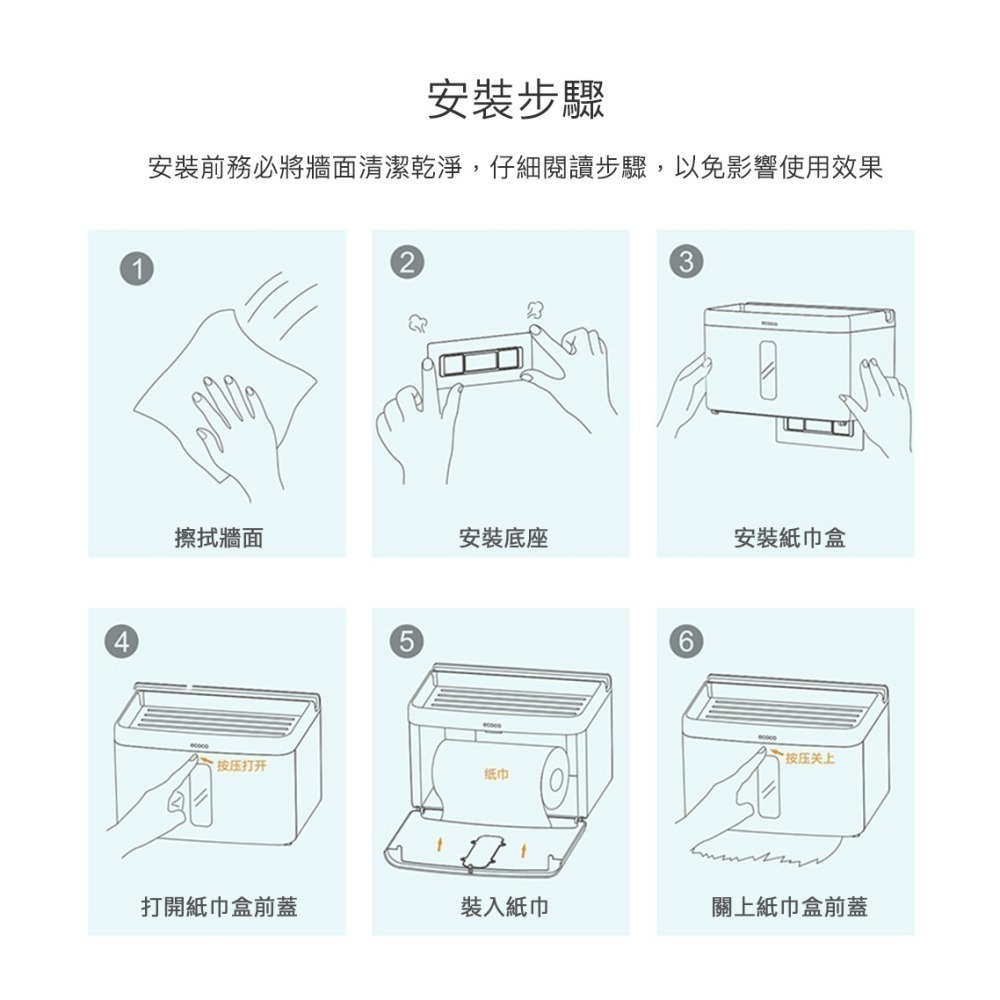 ECOCO現貨 ecoco 衛生紙盒 紙巾盒 面紙盒 置物架 衛生紙收納 多功能紙巾收納盒-細節圖4
