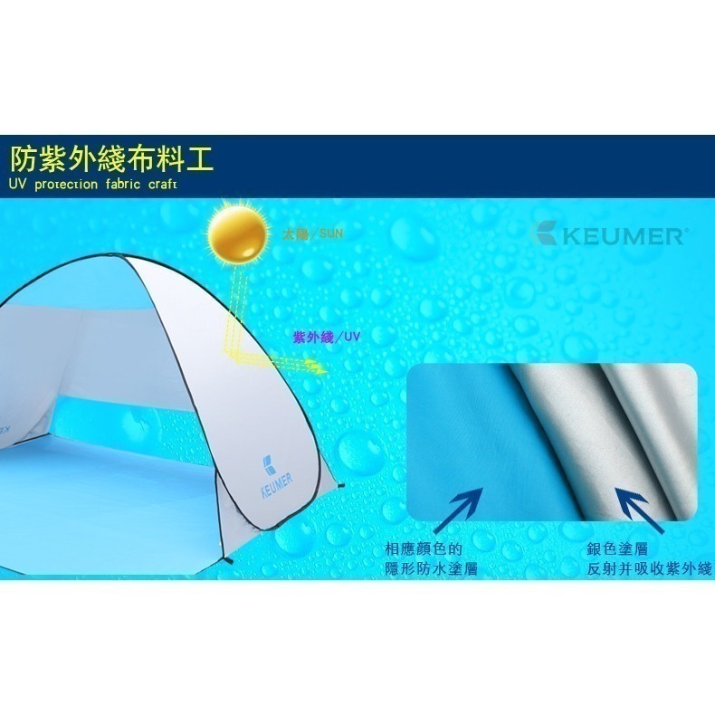 全自動免搭建抗UV萬用秒開帳篷 防曬帳篷 沙灘帳 砂灘帳 秒開帳 帳篷 送收納袋-細節圖5