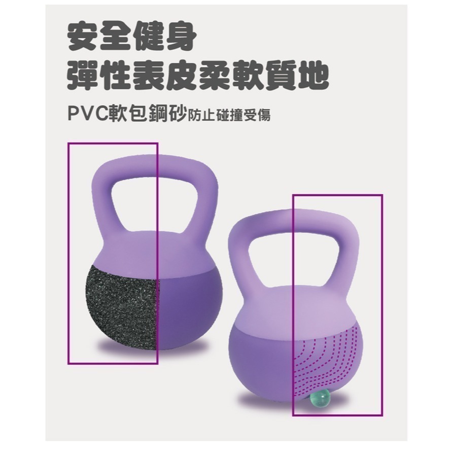 6KG軟壺鈴 小啞鈴 重力砂 臀腿核心訓練 安全重訓壺鈴-細節圖4