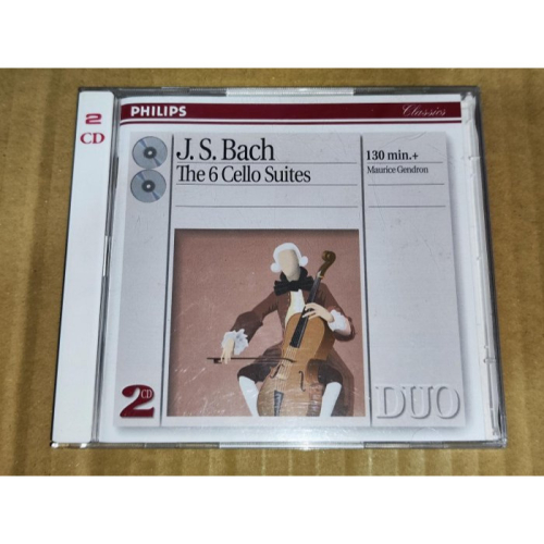 好音悅 Gendron 詹德隆 Bach 巴哈 6首無伴奏大提琴組曲 2CD Philips 德環球M&amp;L版