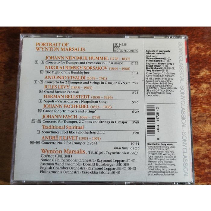 文本齋 Portrait Of Wynton Marsalis Hummel Vivaldi Fasch Jolivet-細節圖2