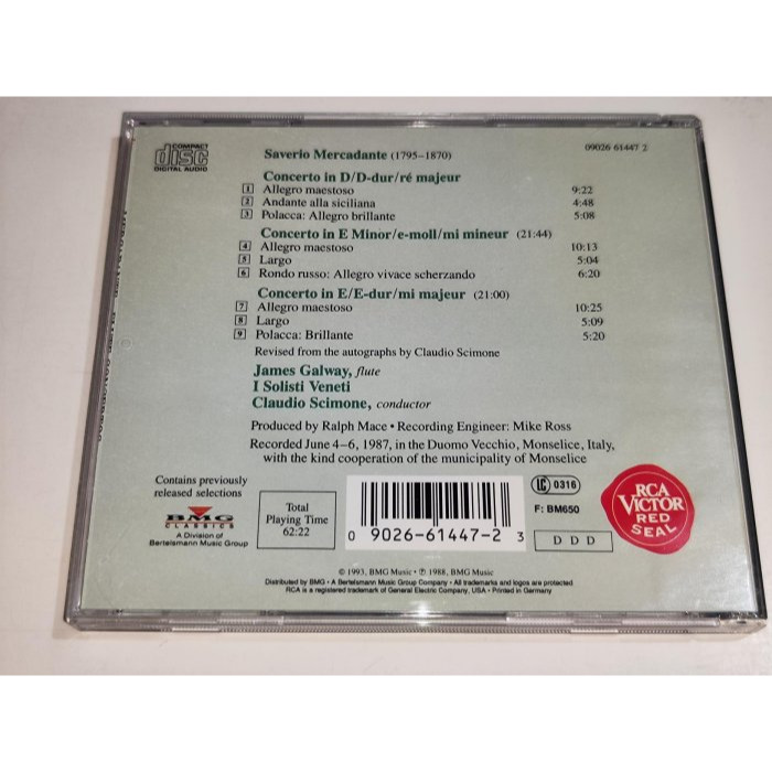 文本齋 Galway 高威 Scimone Mercadante 長笛協奏曲 威尼斯獨奏家古樂團 RCA-細節圖2