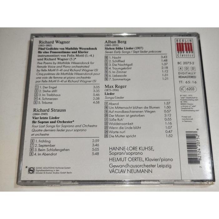 Hanne-Lore Kuhse Neumann Wagner Strauss Berg Reger Lieder-細節圖2