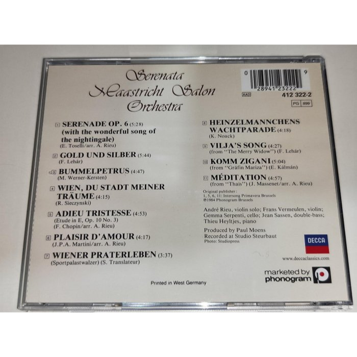 好音悅 劉漢盛榜單 專測五重奏 發燒片 André Rieu 安德烈 瑞歐 夜鶯小夜曲 曼妙沙龍音樂 DECCA-細節圖2