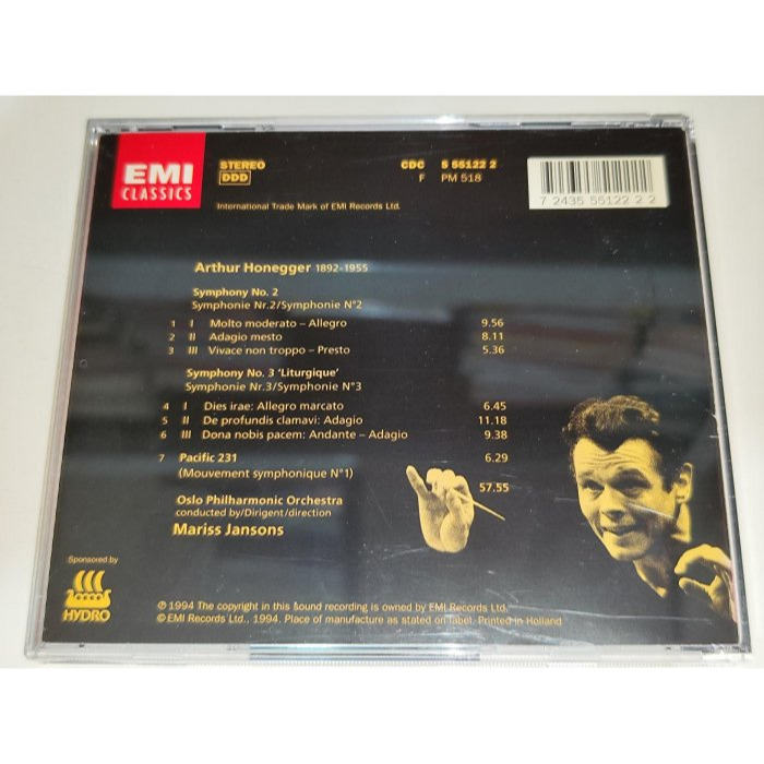文本齋 Jansons 楊頌斯 Honegger 第2&3號交響曲 Liturgique 太平洋231 奧斯陸愛樂 EM-細節圖2