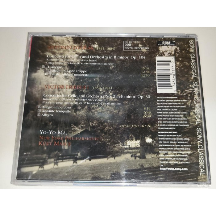 文本齋 馬友友 Masur 馬舒 Dvorak 德弗札克 Herbert 第2號 大提琴協奏曲 紐約愛樂 SONY-細節圖2