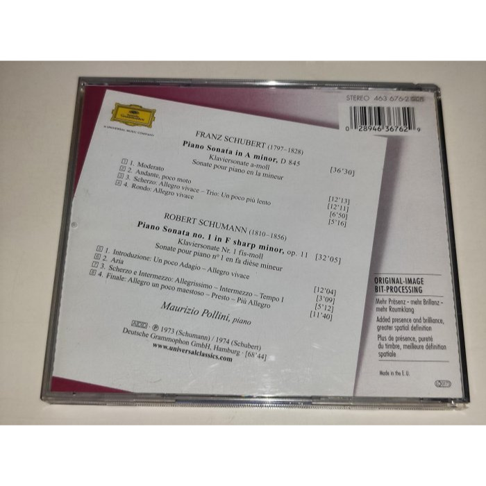Pollini 波里尼 Schubert 舒伯特 第十六號鋼琴奏鳴曲 Schumann 舒曼 第一號鋼琴奏鳴曲 DG-細節圖2