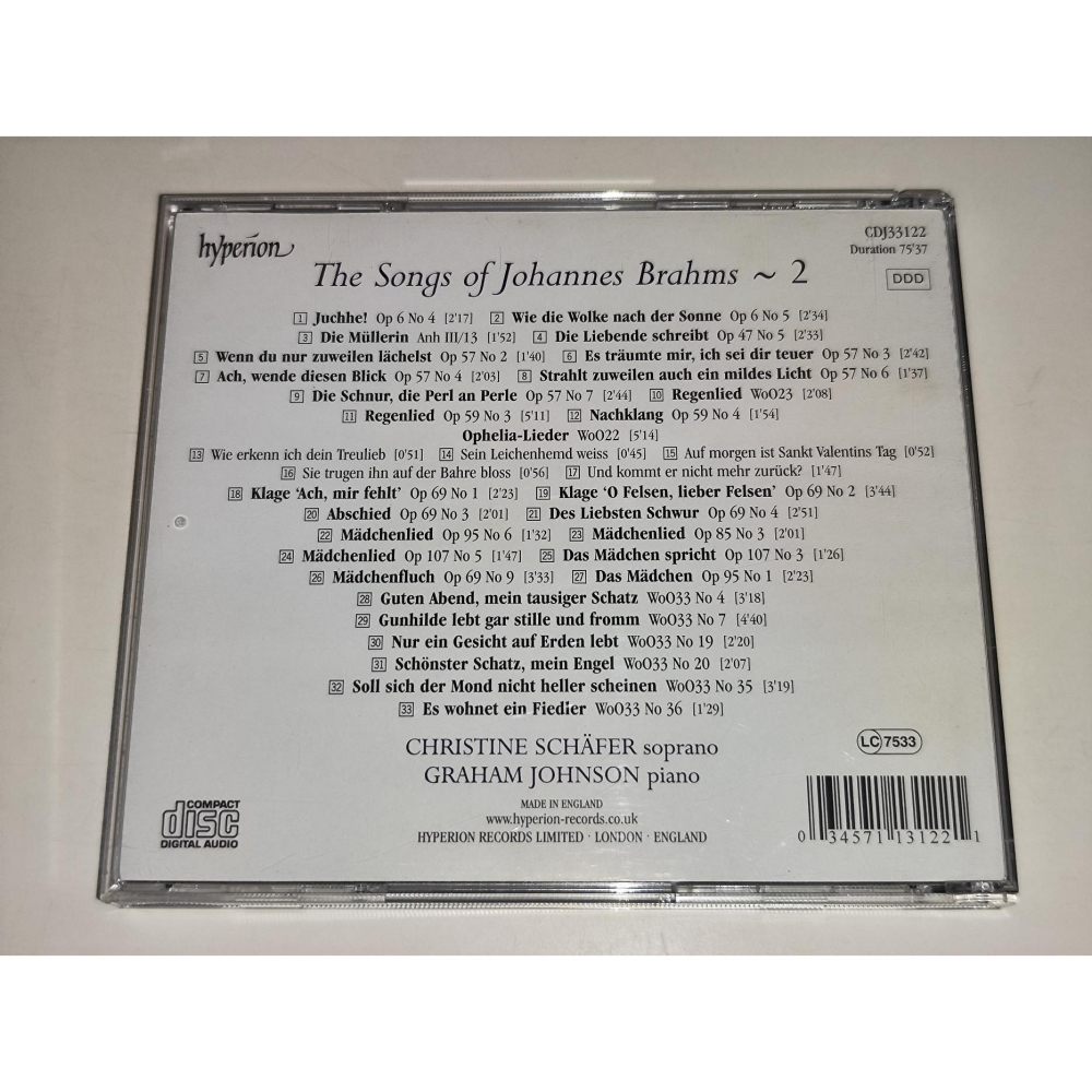 Christine Schäfer Johnson The Songs Of Johannes Brahms~2 Hyp-細節圖2