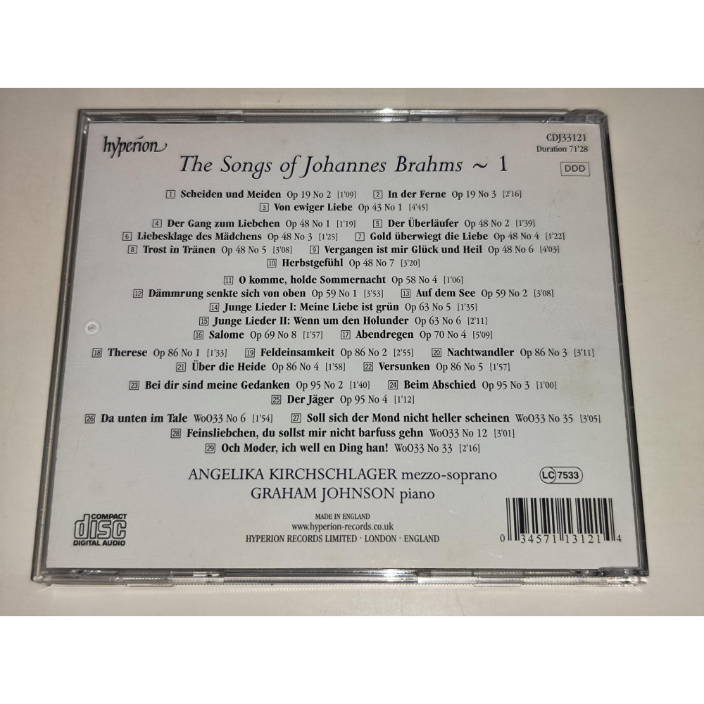 Angelika Kirchschlager Johnson The Songs Of Brahms~1 Hyperio-細節圖2