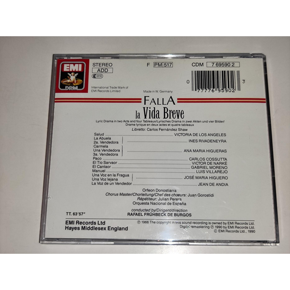 Victoria De Los Angeles Burgos Falla 法雅 短促的人生 EMI-細節圖2