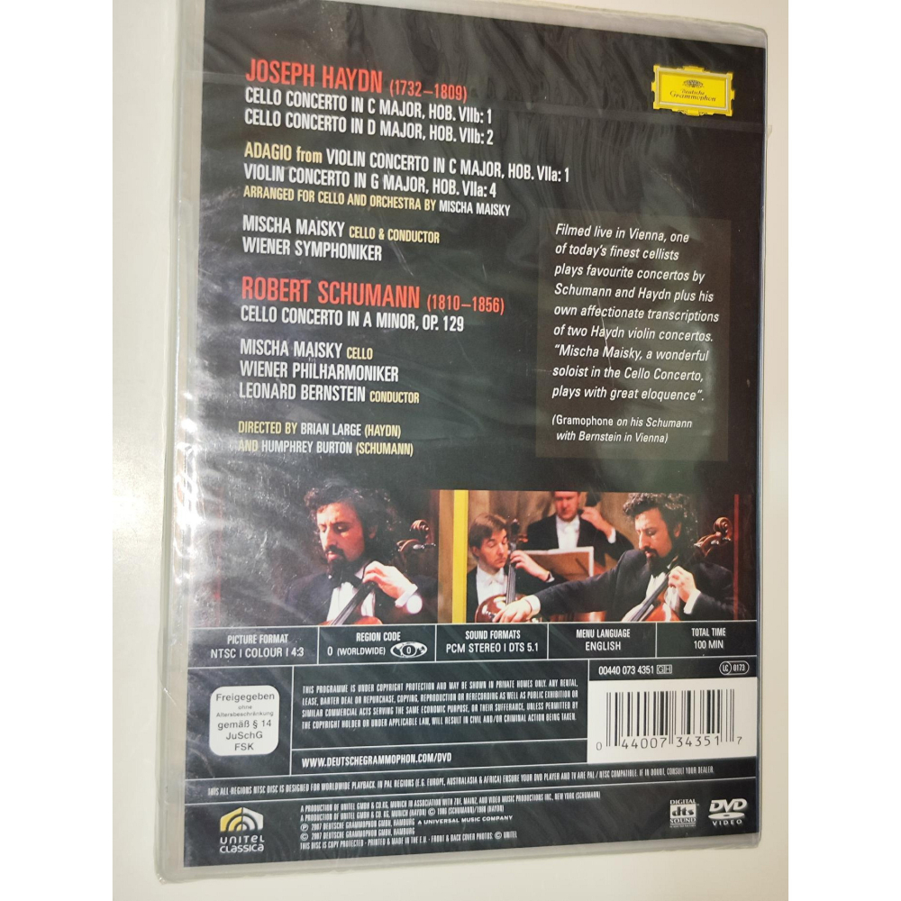未拆封 DVD Maisky 麥斯基 Bernstein 伯恩斯坦 Haydn Schumann 大提琴協奏曲 維也納愛-細節圖2