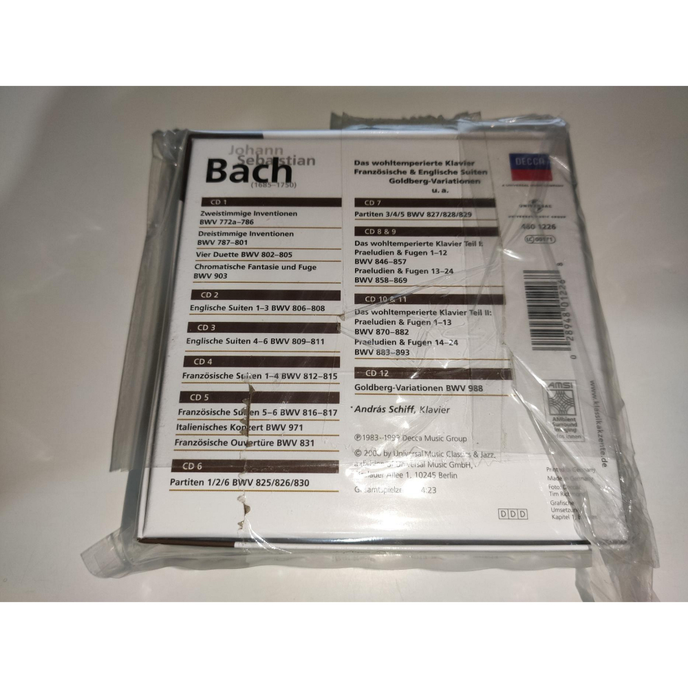 好音悅 Andras Schiff 席夫 簽名 Bach 巴赫 巴哈 獨奏鍵盤作品集 12CD DECCA-細節圖2