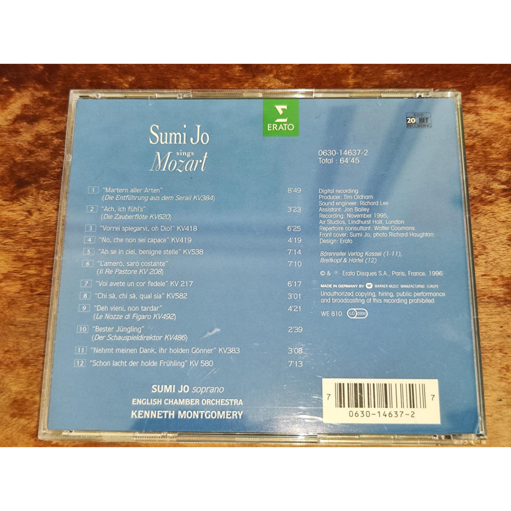 文本齋 曹秀美 Sumi Jo sings Mozart Montgomery 英國室內樂團 Erato-細節圖2