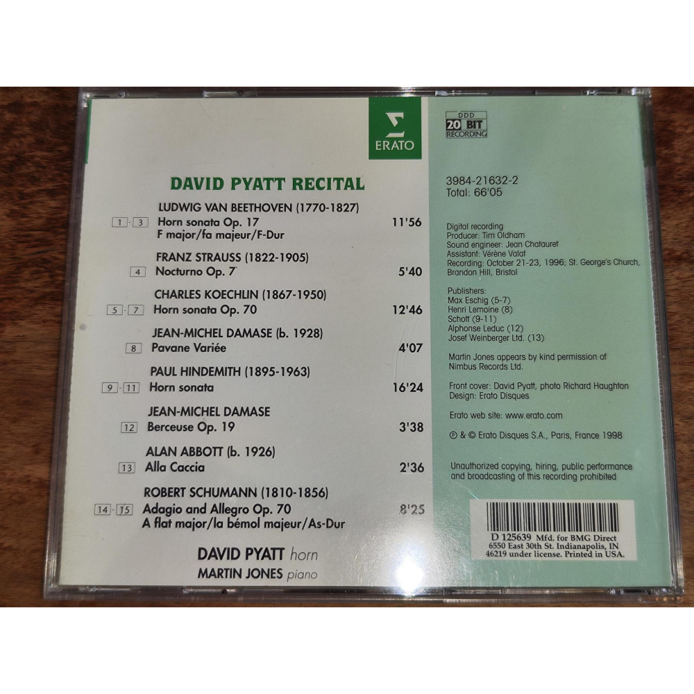 David Pyatt Martin Jones Beethoven Strauss Hindemith Schuman-細節圖2