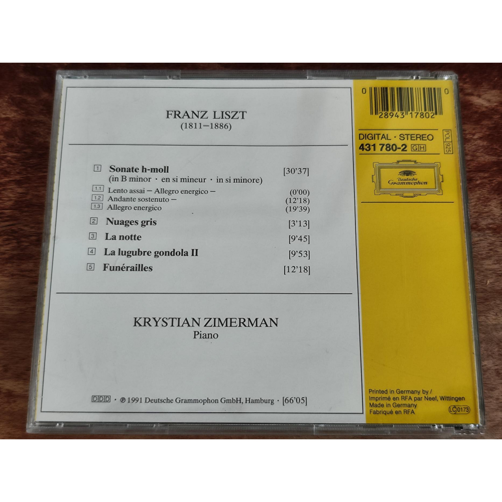 文本齋 Krystian Zimerman 齊瑪曼 Liszt 李斯特 B小調鋼琴奏鳴曲 等鋼琴作品 DG-細節圖2