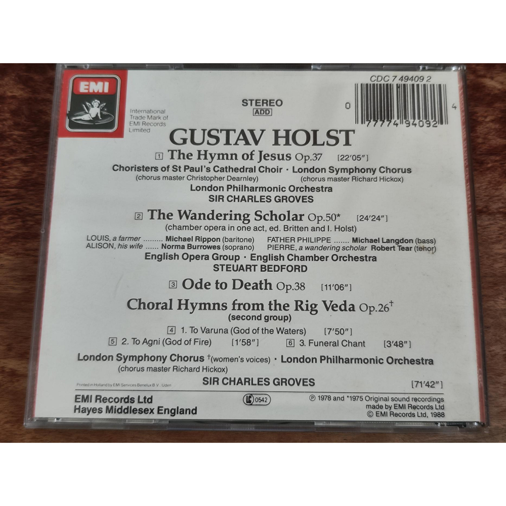 Holst Groves Bedford The Hymn Of Jesus The Wandering Scholar-細節圖2