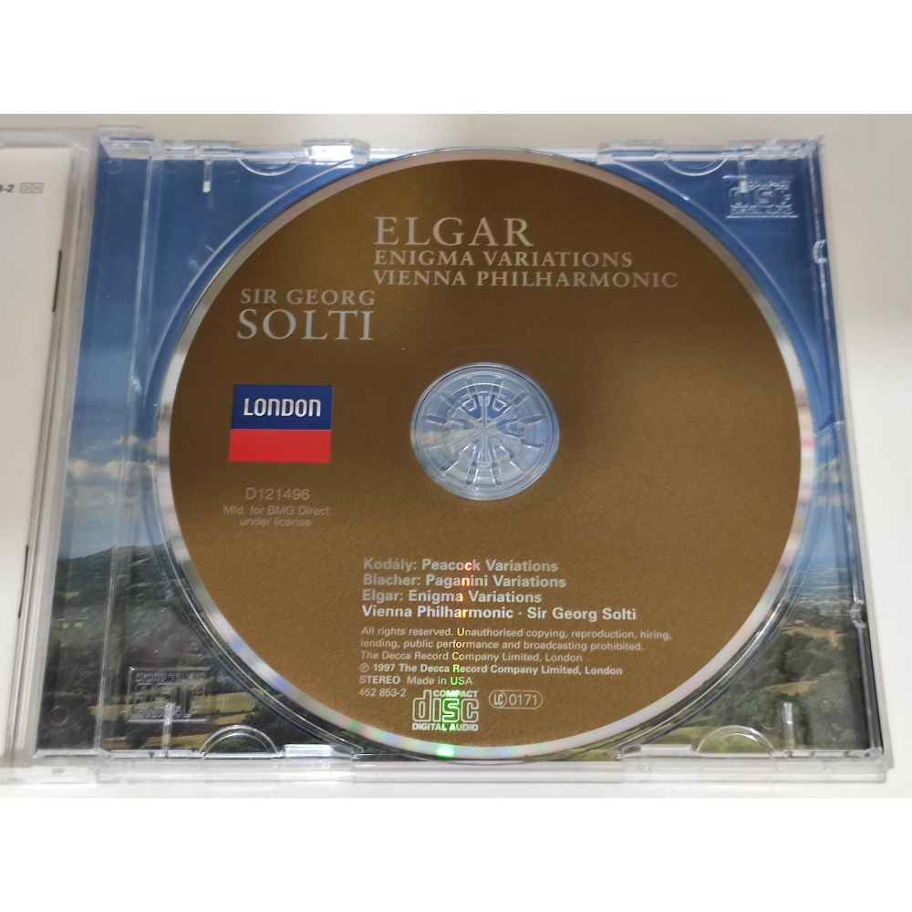 文本齋 Solti 蕭提 Elgar 艾爾加 謎語變奏曲 高大宜 孔雀變奏曲 貝徹 帕格尼尼變奏曲 維也納愛樂 DECC-細節圖3