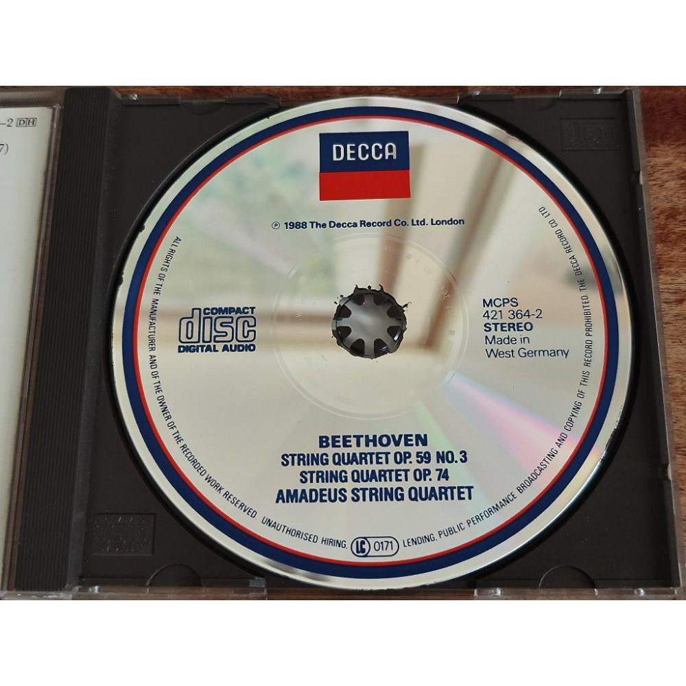 Amadeus String Quartet 貝多芬 Razumovsky & Harp 弦樂四重奏 DECCA-細節圖3