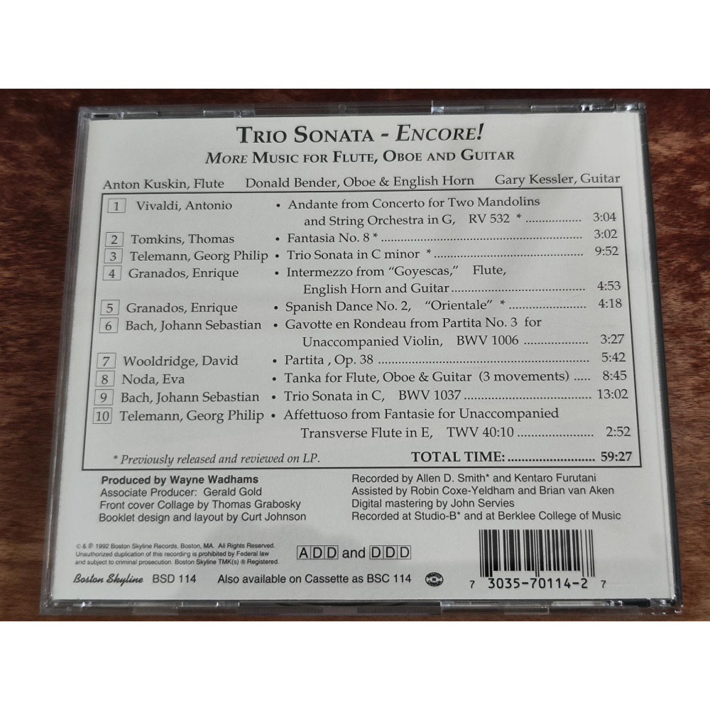 Trio Sonata Encore! More Music For Flute, Oboe And Guitar BS-細節圖2