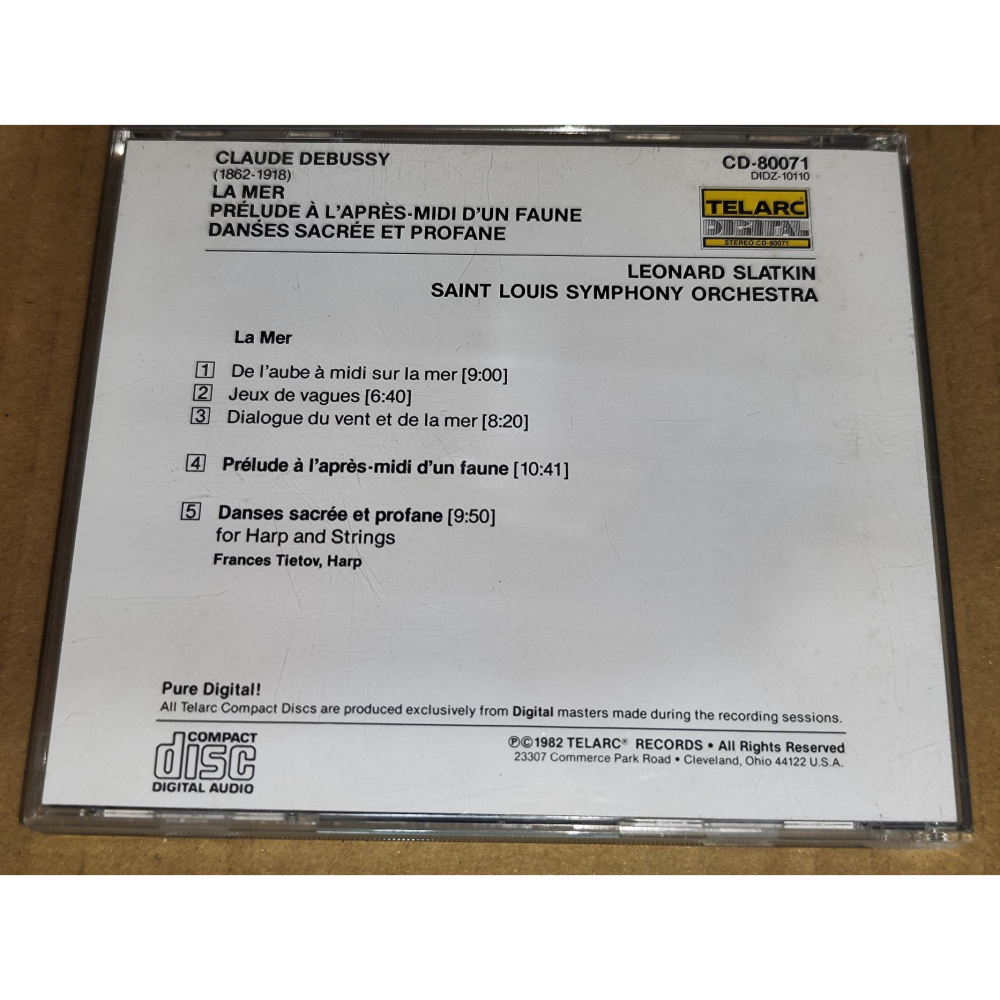 Telarc 日版 Slatkin 史特拉金 Debussy 德布西 海 牧神的午後前奏曲 神聖舞面與世俗舞曲 無IFP-細節圖2