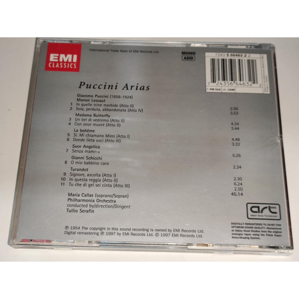 文本齋 Maria Callas 卡拉絲 Puccini Arias 普契尼 詠嘆調 EMI-細節圖2