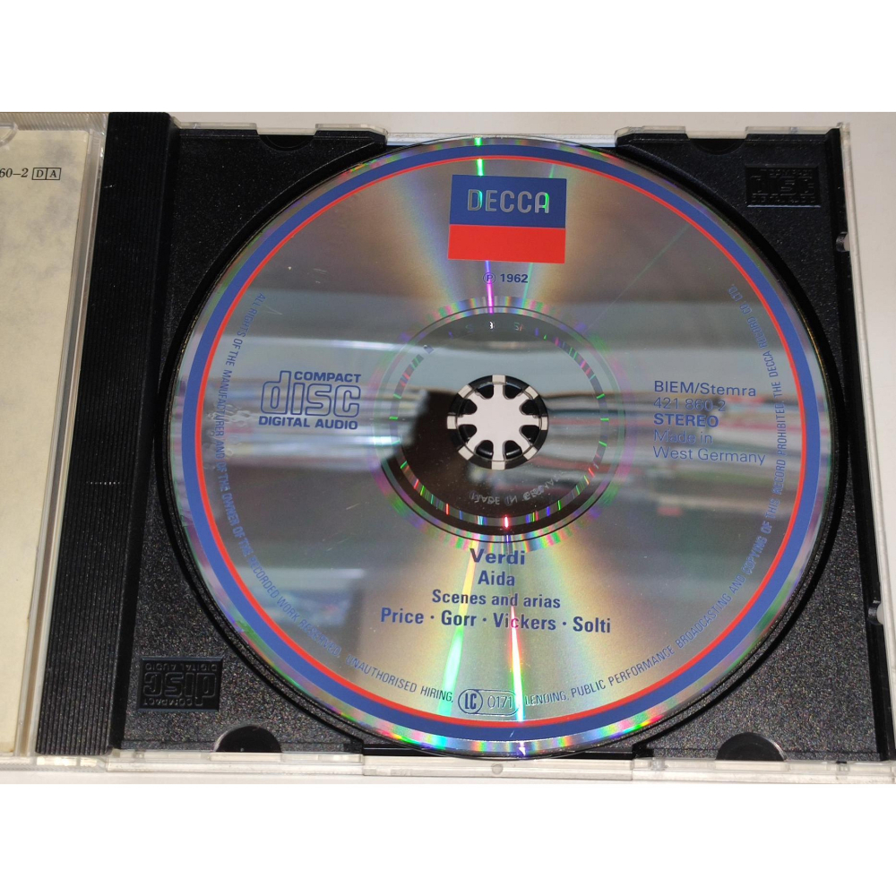 Solti 蕭提 Price Vickers Merrill Verdi 威爾第 Aida 阿依達 選粹 DECCA-細節圖3