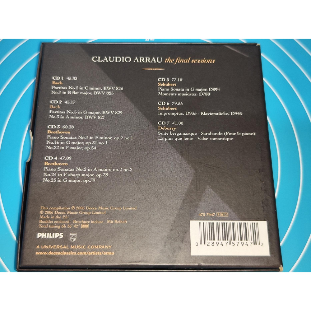 阿勞 最後錄音 Claudio Arrau The Final Sessions 7CD Philips 德EDC版-細節圖2