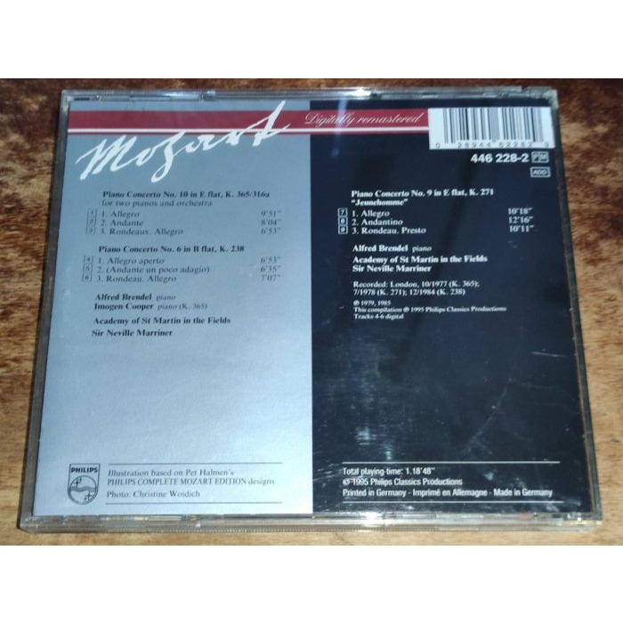文本齋 Brendel 布蘭德爾 Cooper Marriner Mozart 莫札特 第6.9.10號鋼琴協奏曲 Ph-細節圖2
