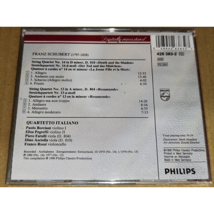 半銀圈 Quartetto Italiano Schubert 舒伯特 弦樂四重奏 死與少女 羅莎蒙 Philips 德-細節圖2