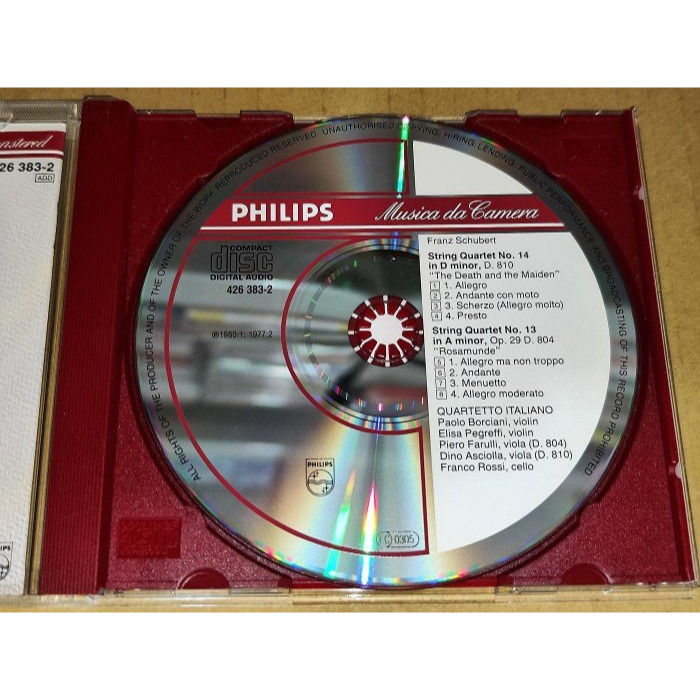 半銀圈 Quartetto Italiano Schubert 舒伯特 弦樂四重奏 死與少女 羅莎蒙 Philips 德-細節圖3