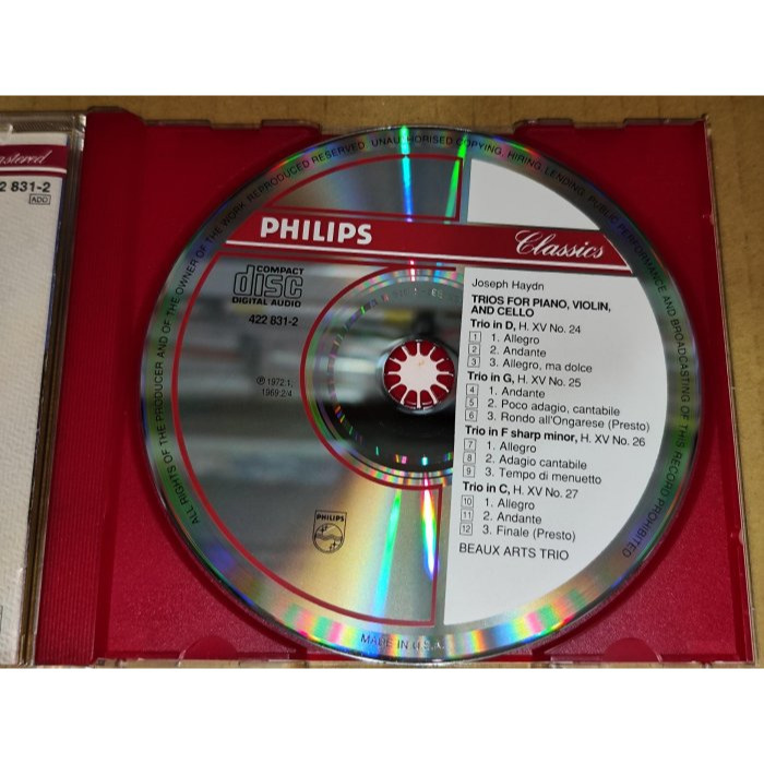 好音悅 全銀圈 Beaux Arts Trio 美藝三重奏 Haydn 海頓 鋼琴三重奏 Philips 美版 無IFP-細節圖3