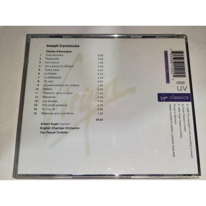 文本齋 Arleen Auger Canteloube Chants D＇Auvergne 英國室內樂團 Virgin-細節圖2