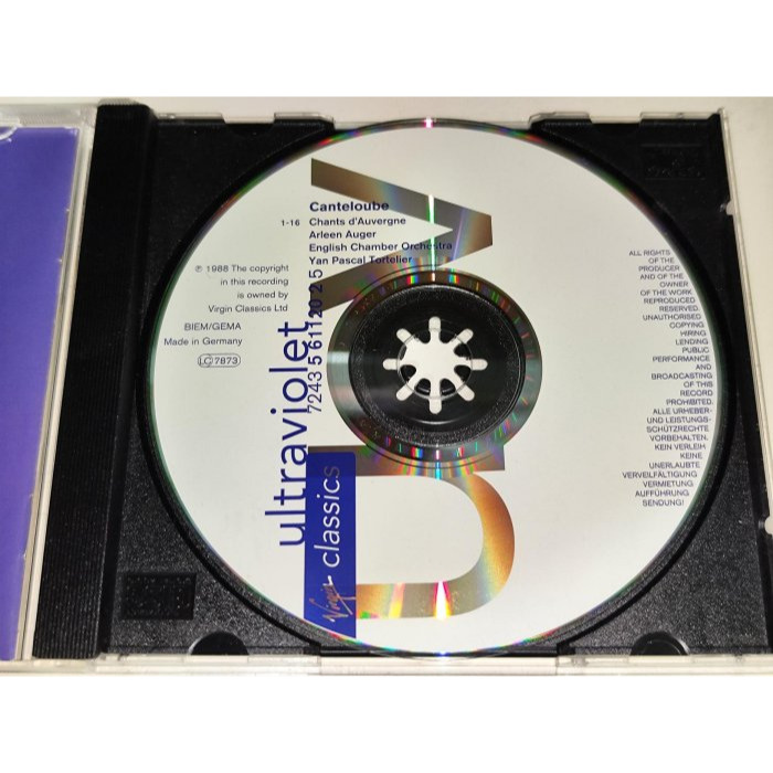 文本齋 Arleen Auger Canteloube Chants D＇Auvergne 英國室內樂團 Virgin-細節圖3