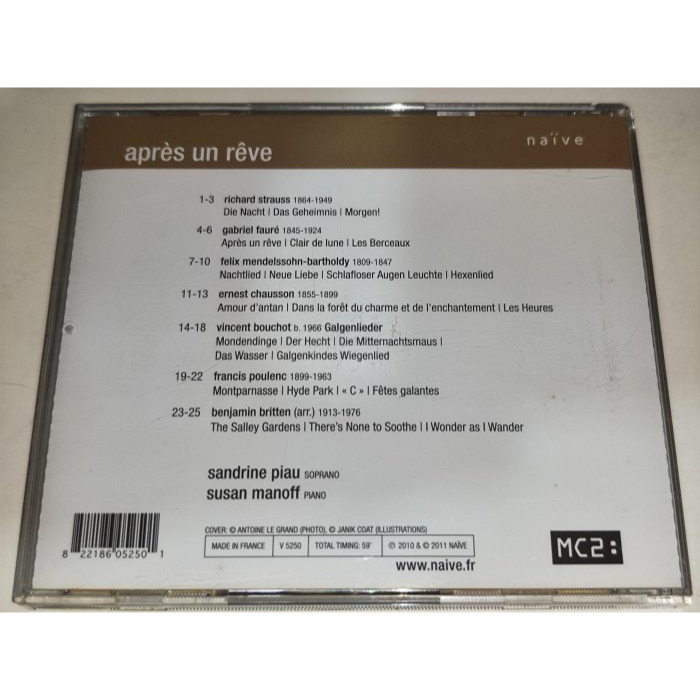 Sandrine Piau Susan Manoff Après Un Rêve R.Strauss Fauré Pou-細節圖2