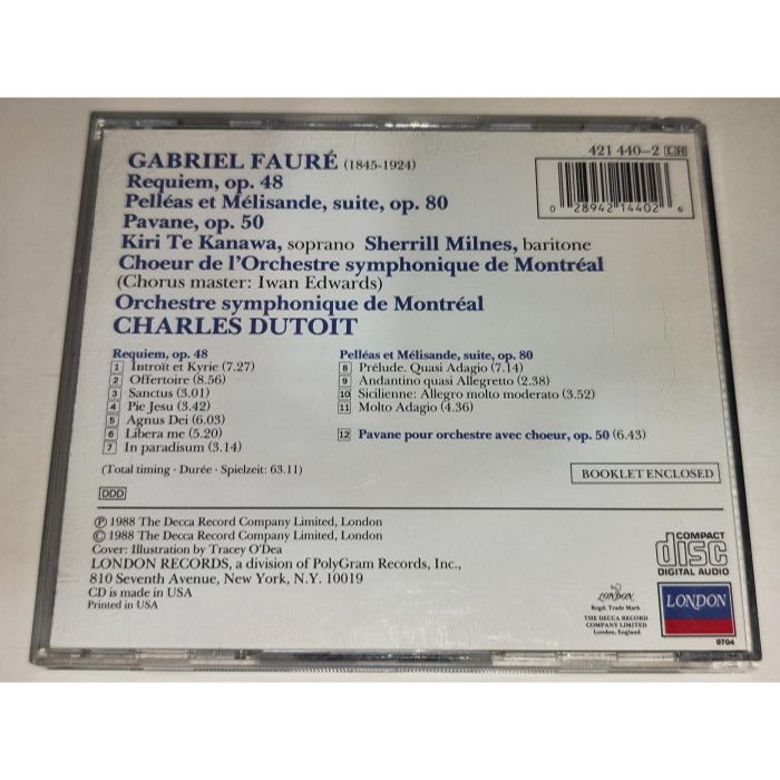 Te Kanawa Milnes Dutoit Fauré 佛瑞 安魂曲 Pelléas Et Mélisande Pa-細節圖2