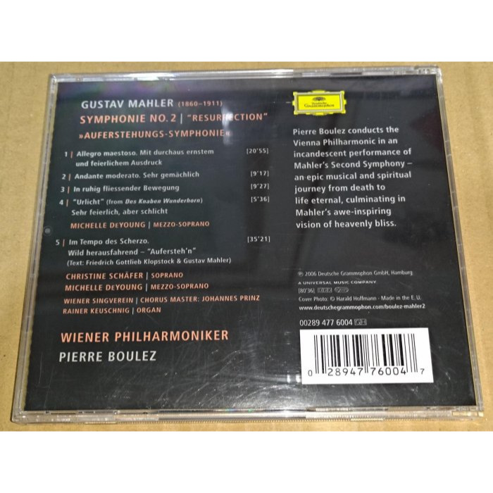 Boulez 布列茲 馬勒 Mahler Symphonie No. 2 Resurrection 第二號交響曲 復活-細節圖2