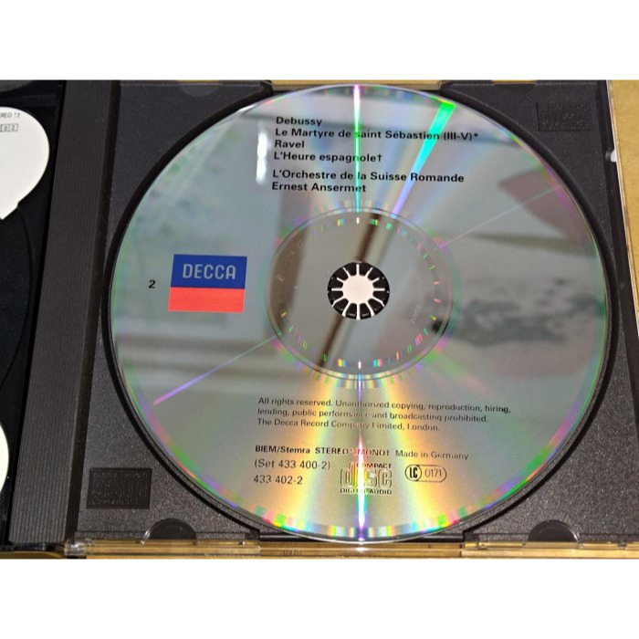 全銀圈 Ansermet 安塞美 拉威爾 兒童與魔法 西班牙時光 德布西 聖塞巴斯蒂安的殉教 瑞士羅曼德管弦 DECCA-細節圖4