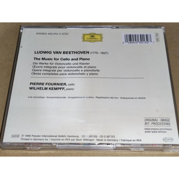 好音悅 半銀圈 Fournier 傅尼葉 Kempff 肯普夫 貝多芬 大提琴奏鳴曲 2CD DG 德PMDC01版-細節圖2