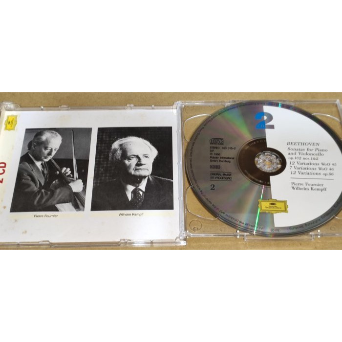 好音悅 半銀圈 Fournier 傅尼葉 Kempff 肯普夫 貝多芬 大提琴奏鳴曲 2CD DG 德PMDC01版-細節圖4