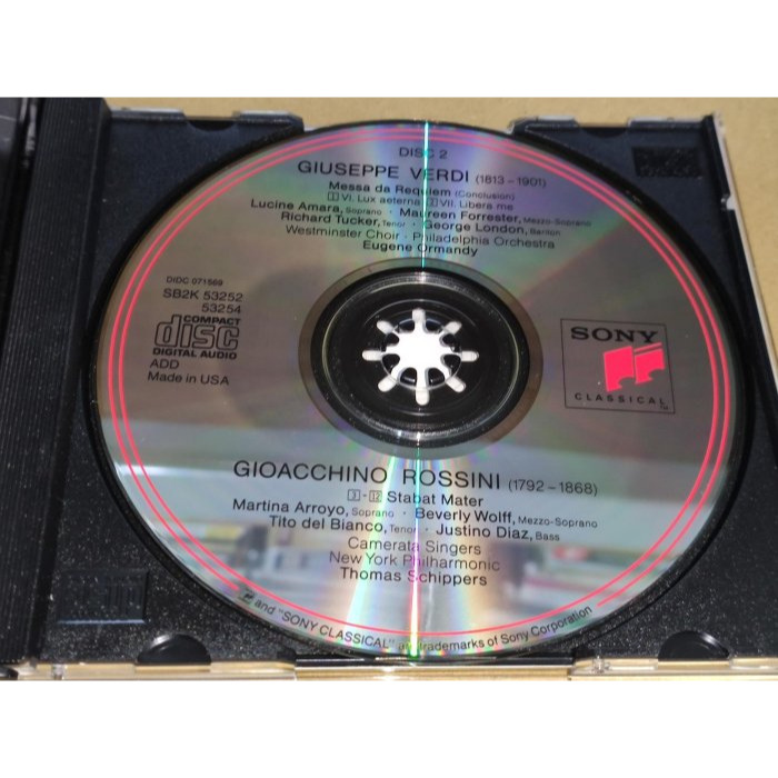 好音悅 Ormandy 奧曼第 Verdi 威爾第 Requiem 安魂曲 費城管弦 SONY 2CD 美版 無IFPI-細節圖4
