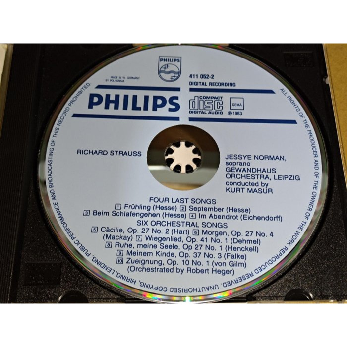 Philips 水藍片 Jessye Norman 潔西·諾曼 Masur 理查·史特勞斯 最後四首歌 萊比錫布商大廈管-細節圖3