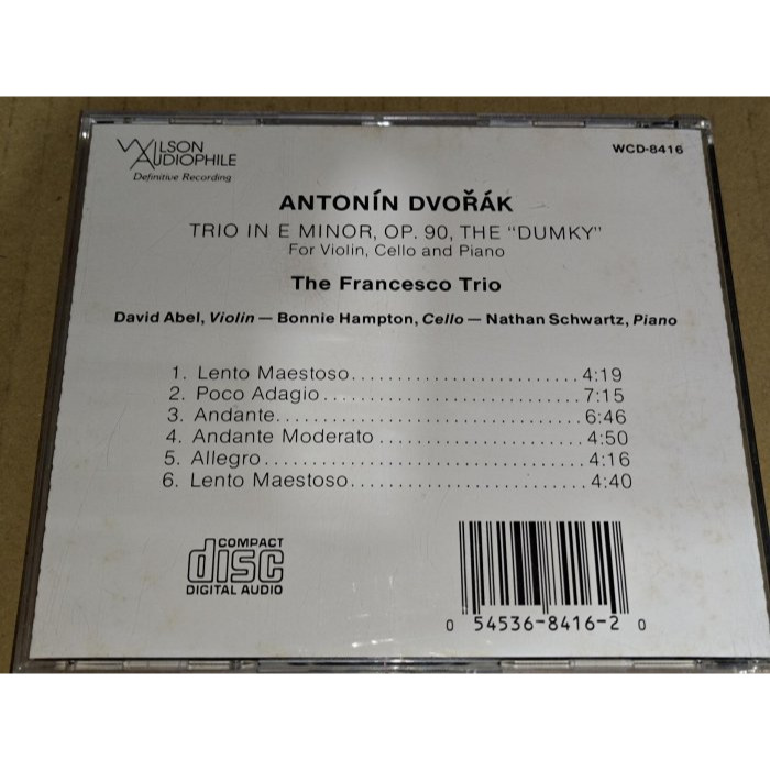 好音悅 Wilson Audiophile 發燒天碟 Dvořák 德弗札克 鋼琴三重奏 悲歌 長城碼 無IFPI-細節圖2