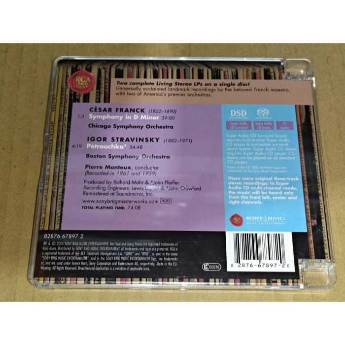 SACD RCA Living Stereo Monteux 法朗克 D小調交響曲 史特拉汶斯基 彼得洛希卡 芝加哥交響-細節圖2