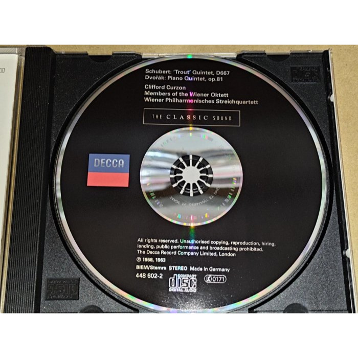好音悅 半銀圈 留聲經典 Curzon Schubert 鱒魚 五重奏 Dvorak 鋼琴五重奏 DECCA 德PMDC-細節圖3