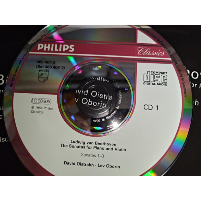 Oistrakh 歐伊斯特拉夫 Oborin 歐柏林 貝多芬 小提琴奏鳴曲全集 4CD Philips 德環球M&L版-細節圖4