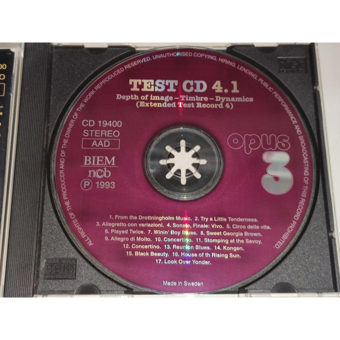 劉漢盛榜單 綜合測試片 Opus 3 Test CD 4.1 Made in Sweden 1993 CD 19400-細節圖3